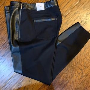 WHBM Faux Leather Ponte Leggings